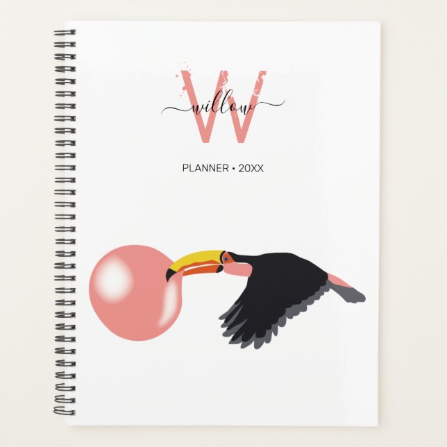 Bubble Gum Toucan Blowing Bubble Planner (Front)