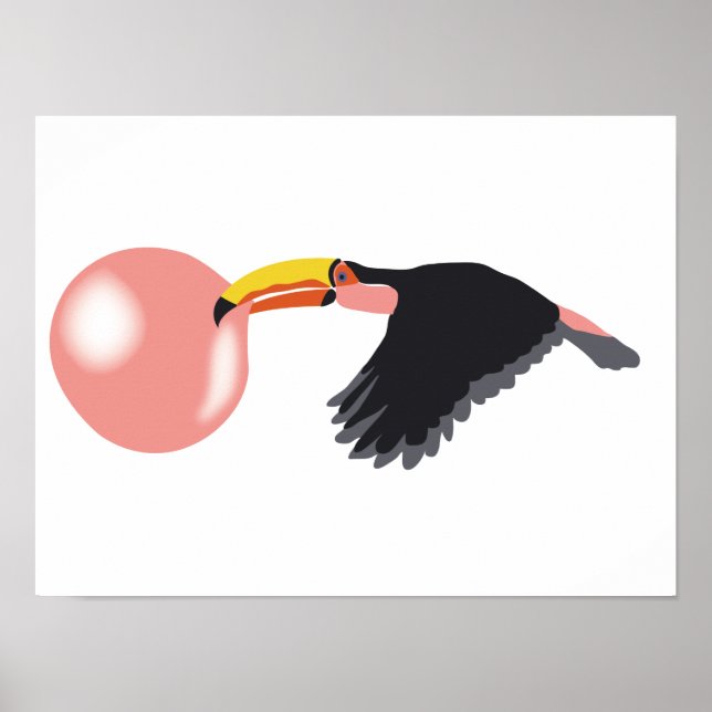 Bubble Gum Toucan Blowing Bubble Poster (Front)