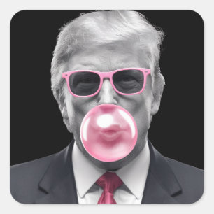 Bubble Gum Trump Donald Trump 2024 Vote for Trump  Square Sticker