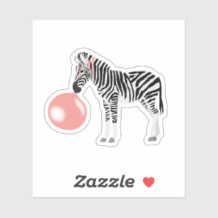 Bubble Gum Zebra Blowing Bubble