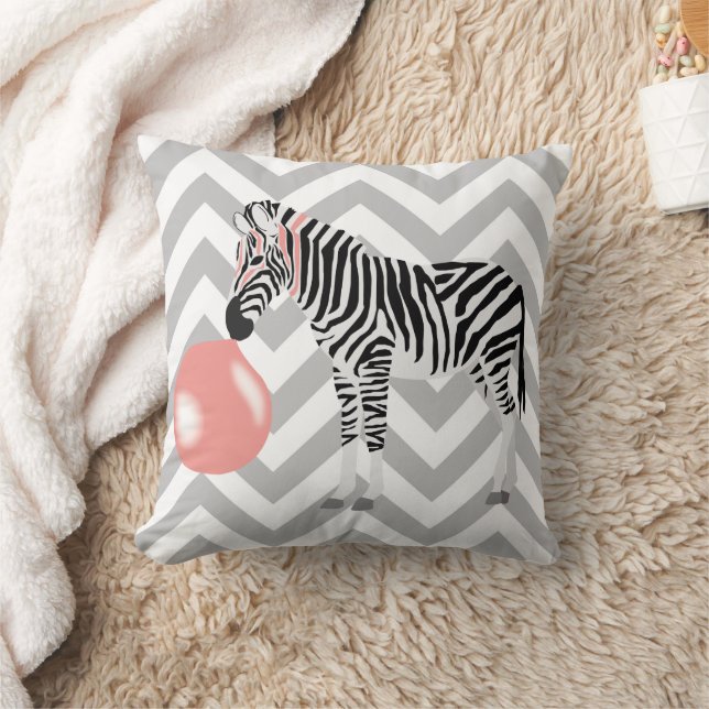 Bubble Gum Zebra Blowing Bubble Cushion (Blanket)