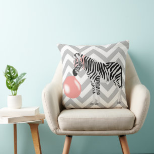 Bubble Gum Zebra Blowing Bubble Cushion