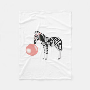 Bubble Gum Zebra Blowing Bubble Fleece Blanket