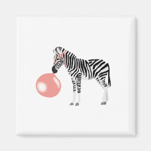 Bubble Gum Zebra Blowing Bubble Magnet