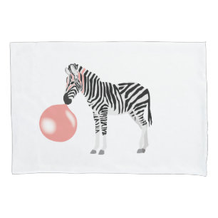 Bubble Gum Zebra Blowing Bubble Pillowcase