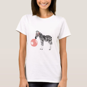 Bubble Gum Zebra Blowing Bubble T-Shirt