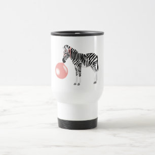 Bubble Gum Zebra Blowing Bubble Travel Mug