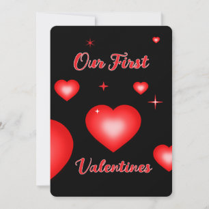 Bubble Heart Coupon Black Valentine Card