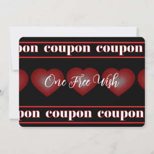Bubble Heart Coupon Black Valentine Card