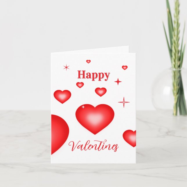 Bubble Heart Coupon Valentine Card (Front)