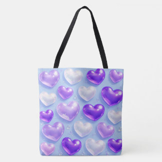 Bubble heart tote bag