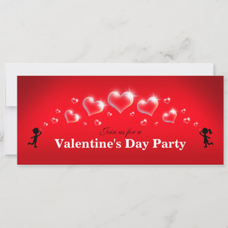 Bubble Hearts - Valentine's Day Party Invitations
