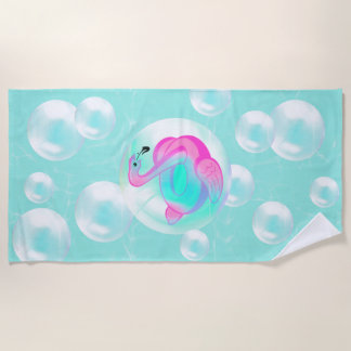 Bubble inflatable flamingo roller beach towel