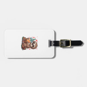 Bubble Kawaii Sloth Drinking Boba Tea T-Shirt Luggage Tag