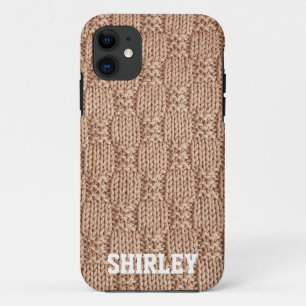 Bubble Knit Stitch Pattern by Shirley Taylor iPhone 11 Case
