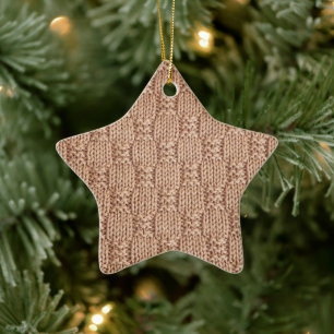 Bubble Knit Stitch Pattern by Shirley Taylor Ceramic Ornament