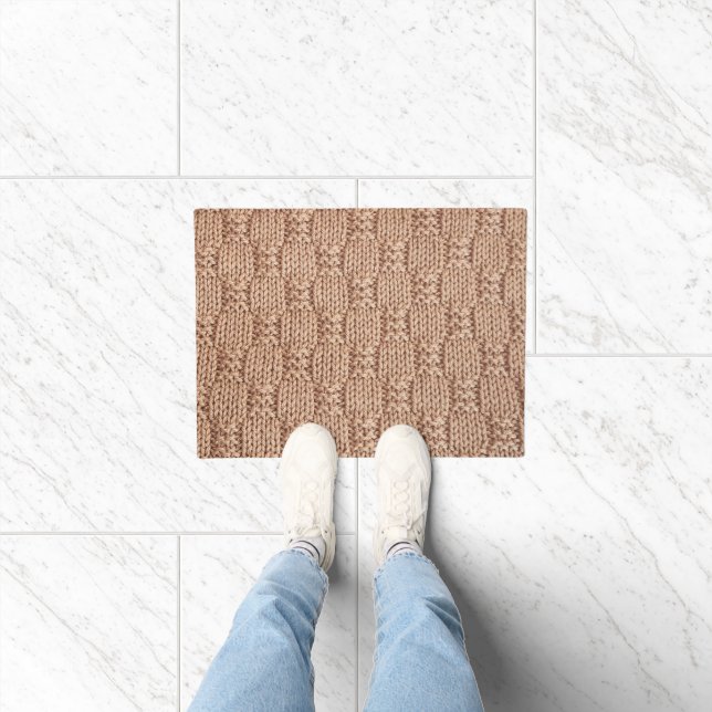 Bubble Knit Stitch Pattern by Shirley Taylor Doormat (Indoor)