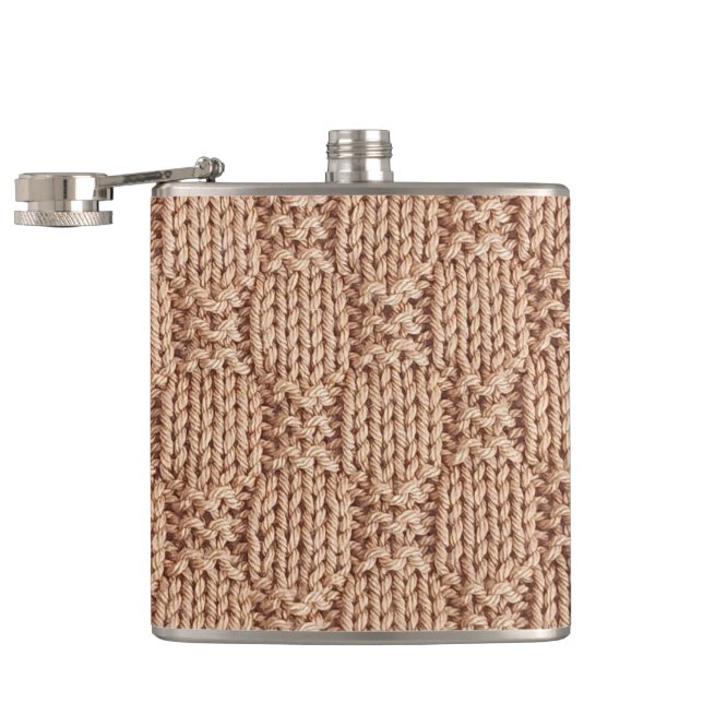 Bubble Knit Stitch Pattern by Shirley Taylor Hip Flask (Opened)