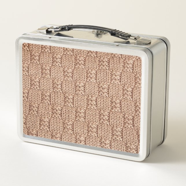 Bubble Knit Stitch Pattern by Shirley Taylor Metal Lunch Box (Back)