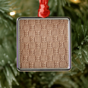 Bubble Knit Stitch Pattern by Shirley Taylor Metal Ornament