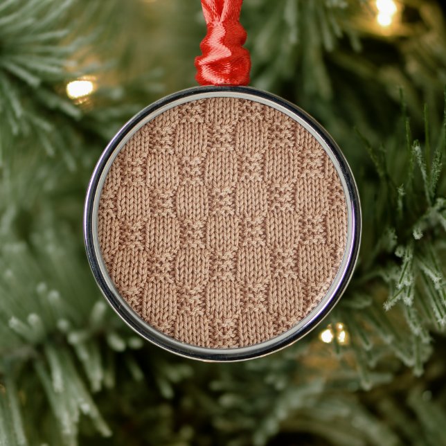 Bubble Knit Stitch Pattern by Shirley Taylor Metal Ornament (Tree)