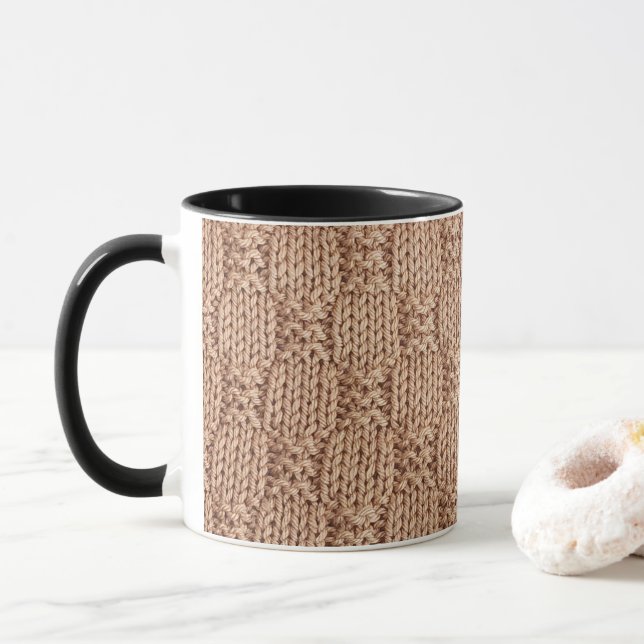 Bubble Knit Stitch Pattern by Shirley Taylor Mug (With Donut)