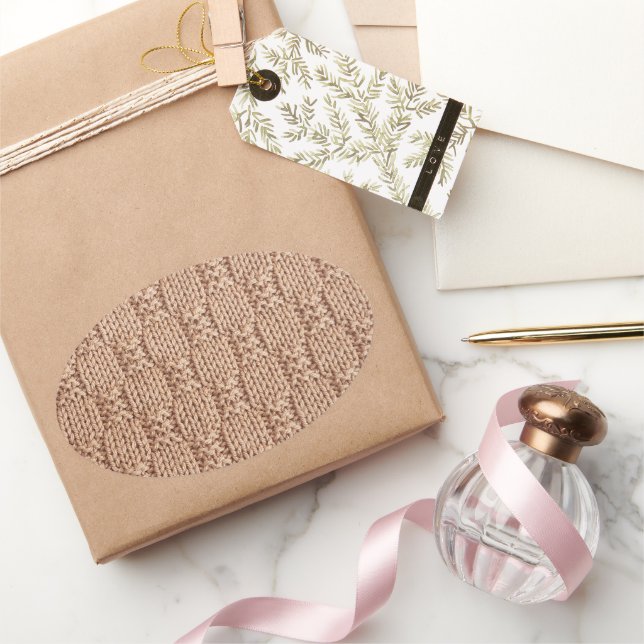 Bubble Knit Stitch Pattern by Shirley Taylor Oval Sticker (Gifting)