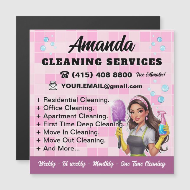 Bubble Lady Janitorial Cleaning Service (Front/Back)