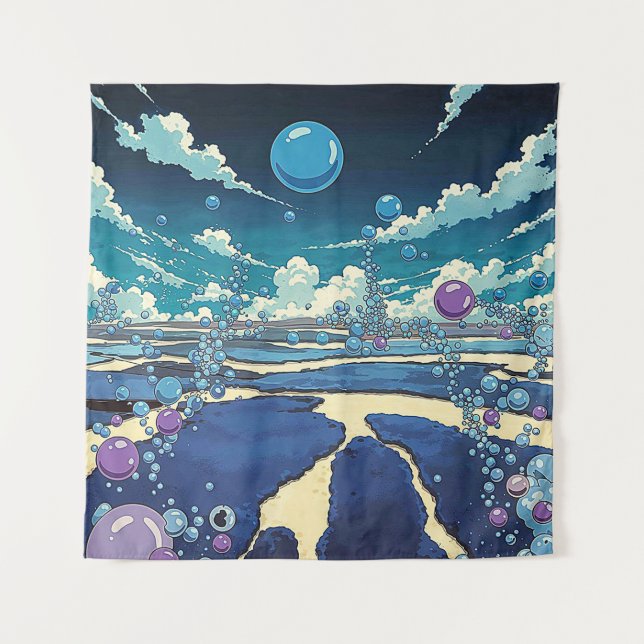 Bubble Landscape Wall Art Tapestry  (Front)