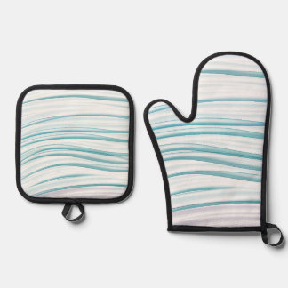Bubble linear oven mitt & pot holder set