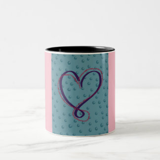 Bubble Love 2-tone mug: pink Two-Tone Coffee Mug