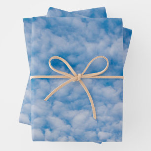 Bubble Mammatus Clouds Blue Sky Nature Photography Wrapping Paper Sheet