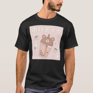 Bubble Milk Tea Boba Cute Bear Kawaii Aesthetic T-Shirt