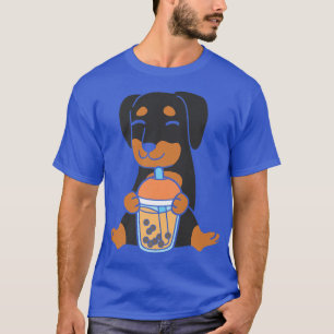 Bubble Milk Tea Dachshund Cute Dog Drinking Boba M T-Shirt