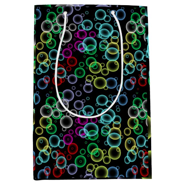 bubble pattern 02.b Black BG Medium Gift Bag (Front)