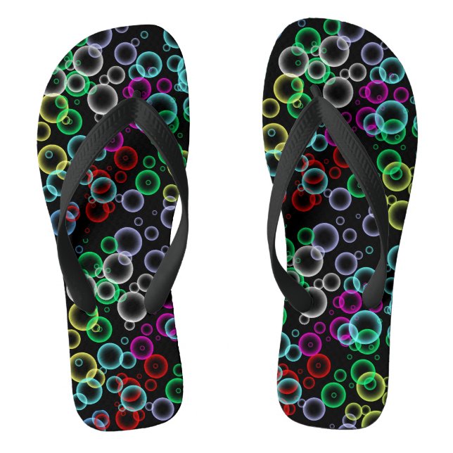 bubble pattern 02.b Black BG Thongs (Footbed)