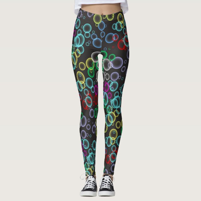 bubble pattern 02.b DGrey BG Leggings (Front)