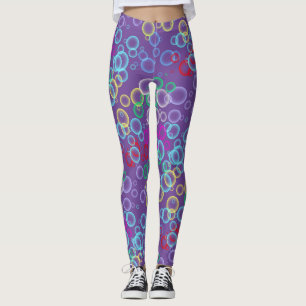 bubble pattern 02.b LPurple BG Leggings