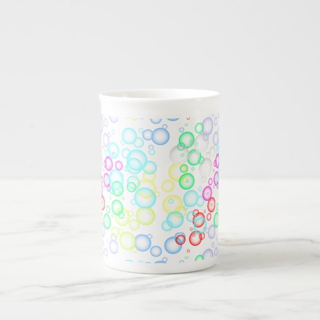 bubble pattern 02.b White BG Bone China Mug (Front)