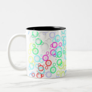 bubble pattern 02.b White BG Two-Tone Coffee Mug