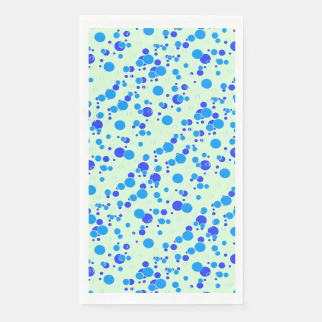 Bubble pattern C01.blue LGreen BG Napkin (Front)