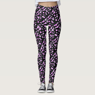 Bubble pattern C02 pink Black BG Leggings