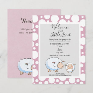Bubble Pink, Grey Baby Girl Shower Supplies Invitation
