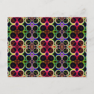 Bubble Rings Rainbow Holographic Effect Art Postcard