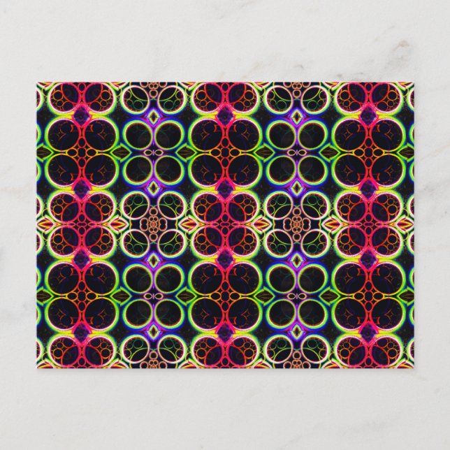 Bubble Rings Rainbow Holographic Effect Art Postcard (Front)