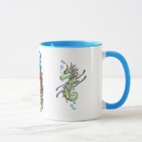 bubble sealife ringed ceramic mug