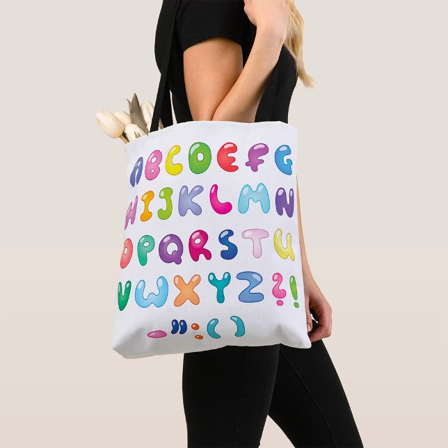 Bubble Shaped Alphabet Tote Bag (Creator Uploaded)