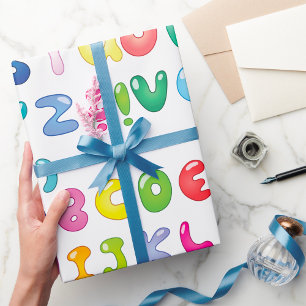 Bubble Shaped Alphabet Wrapping Paper