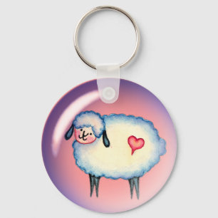 BUBBLE SHEEP by SHARON SHARPE Key Ring