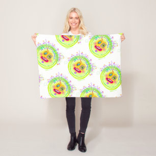 Bubble Smile Meemogie Emoji Art Fleece Blanket